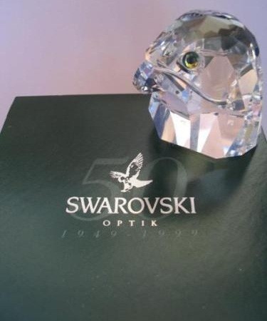 スワロフスキー Swarovski 1991年 廃盤品 置物 鳥 ハヤブサの頭(S) フィギュア 013829