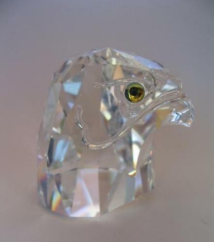 スワロフスキー Swarovski 1991年 廃盤品 置物 鳥 ハヤブサの頭(S
