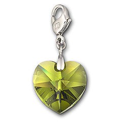 スワロフスキー Swarovski 『Olivine Large Heart チャーム』 1057946