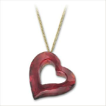 スワロフスキー Swarovski 『Loveheart Light Siam Satin ペンダント』 1103222