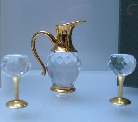 スワロフスキー Swarovski 置物 1999年 廃盤品 『ワインセット』 174010の通販は