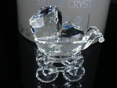 新品 スワロフスキー 乳母車置物 スワロフスキー 乳母車 ベビーカー