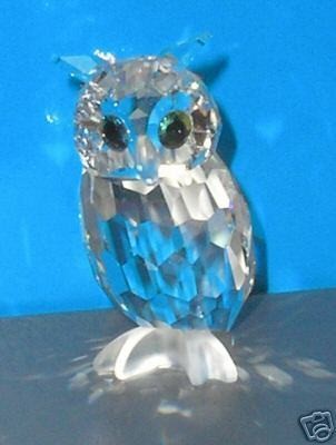スワロフスキー Swarovski 2001年 廃盤品 置物 鳥 夜のフクロウ フィギュア 206138