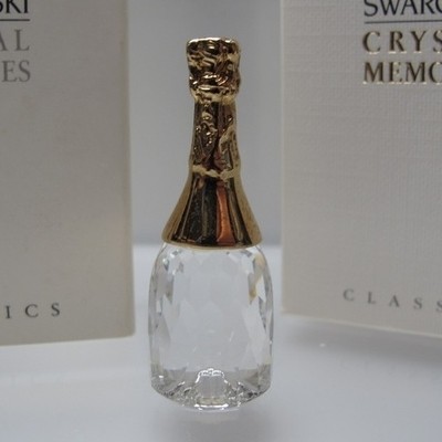 スワロフスキー Swarovski 置物 2004年 廃盤品 『スパーリングワイン, ゴールドコーティング』 208887_1