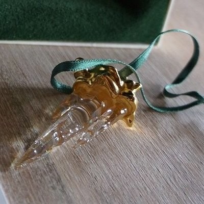 スワロフスキー Swarovski 2001年 廃盤品 『Icicle オーナメント, ゴールドコーティング』 211087