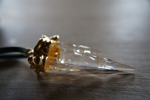 スワロフスキー Swarovski 2001年 廃盤品 『Icicle オーナメント, ゴールドコーティング』 211087