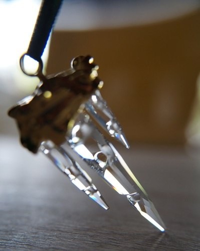 スワロフスキー Swarovski 2001年 廃盤品 『Icicle オーナメント, ゴールドコーティング』 211087