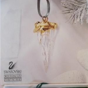 スワロフスキー Swarovski 2001年 廃盤品 『Icicle オーナメント, ゴールドコーティング』 211087