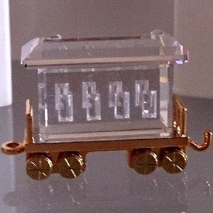 スワロフスキー Swarovski 2004年 廃盤品 『列車の客車, ゴールドコーティング』 219193_3