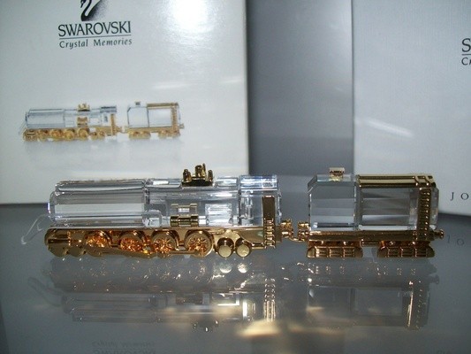 スワロフスキー Swarovski 2002年 廃盤品 『機関車, ゴールドコーティング』 220505_3