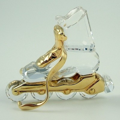 スワロフスキー Swarovski 2002年 廃盤品 『インラインスケート, Gold』 243443