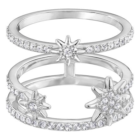 極美品✨ SWAROVSKI リング 指輪 2本セット シルバー サイズ52 楽天