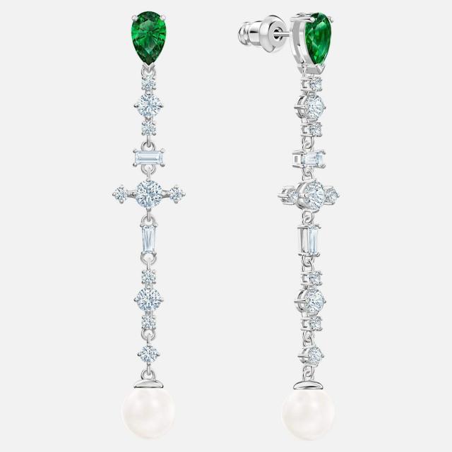 スワロフスキー Swarovski グリーン パール Perfection ピアス 5493098