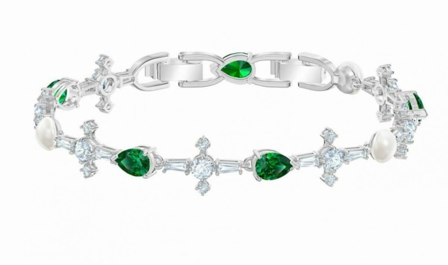 タップSwarovski『Perfectioブレスレット』グリーン×パール スワロフスキー Swarovski Perfection ブレスレット 5493102の