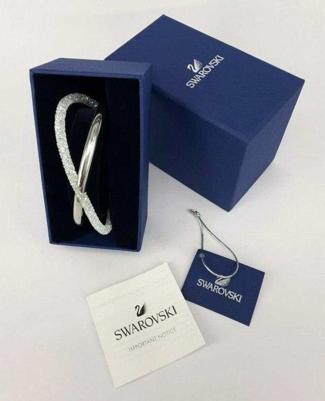 スワロフスキー Swarovski Cystaldust Cross バングル ホワイト 5507664_1