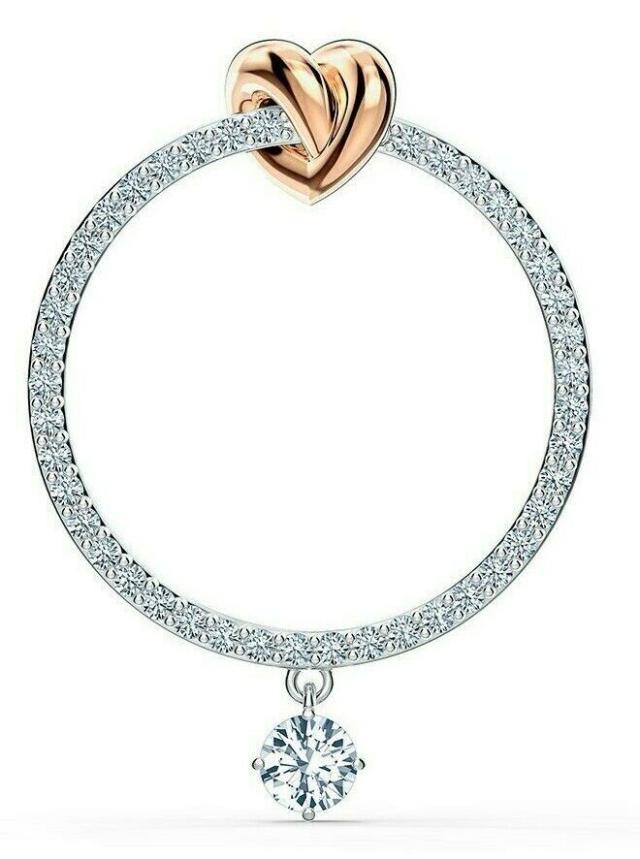 スワロフスキー Swarovski Lifelong Heart Hoop Pierced ピアス ホワイト 5517933_1