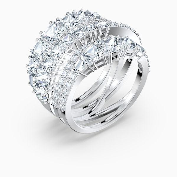 SWAROVSKI スワロフスキー リング  指輪 Twist Wrap Twist Wrap リング, ミックスカット, ホワイト, ロジウム
