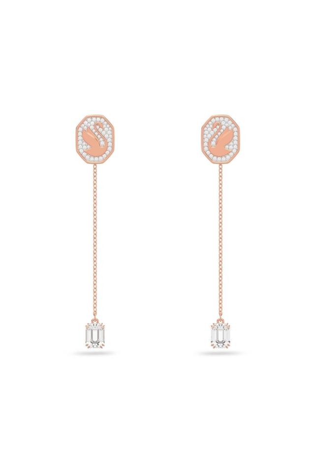 スワロフスキー Swarovski Signum ドロップピアス スワン ローズゴールドトーン 5628569