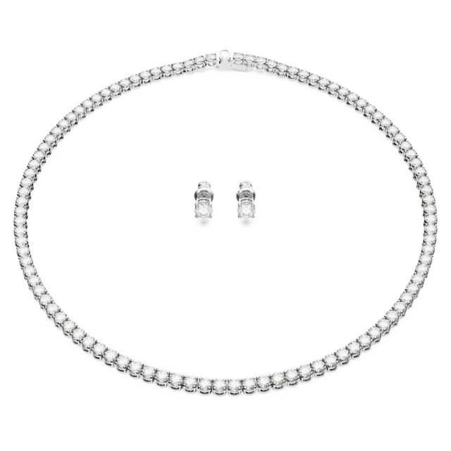 スワロフスキー Swarovski Matrix Tennis セットラウンドカット ホワイト ロジウム・プレーティング 5647730