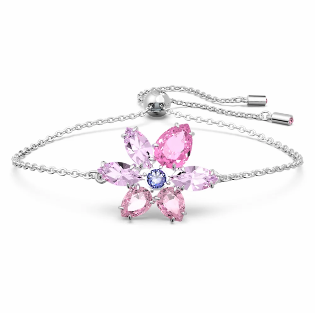 スワロフスキー Swarovski Gema ブレスレット ミックスカット フラワー ピンク ロジウム・プレーティング 5658396