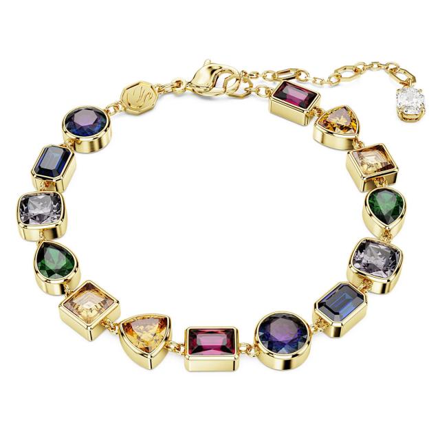 SWAROVSKI　クリスタル装飾バングル 金色と紫 SWAROVSKIクリスタル装飾バングル 金色と紫