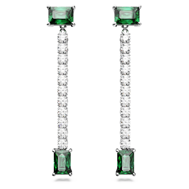 スワロフスキー Swarovski グリーン Matrix ドロップピアス