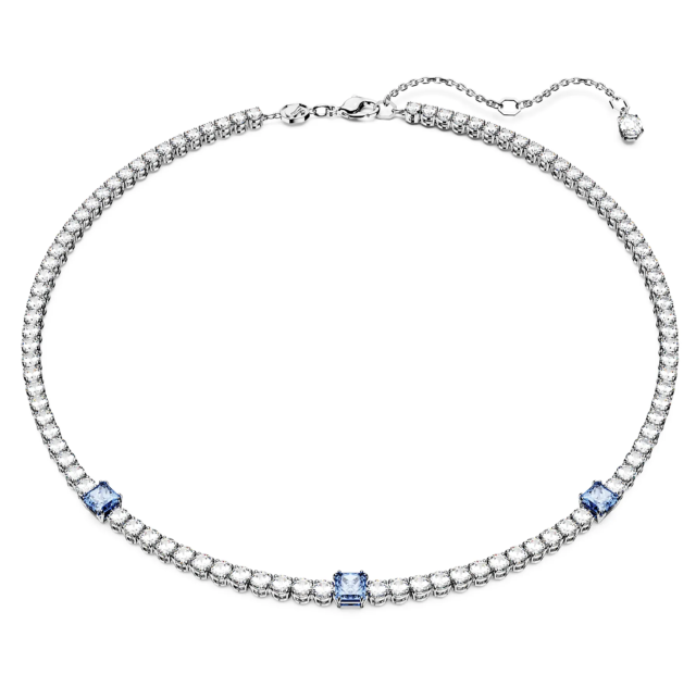 スワロフスキーMatrix Tennisネックレス スクエア・カット, ホワイト Matrix Tennisネックレス, スクエア・カット, ホワイト, ロジウム