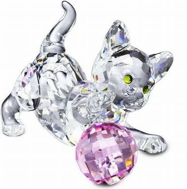 スワロフスキー Swarovski クリスタル 廃盤品 『子ネコ(ピンクボール)』 631856