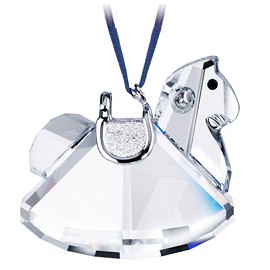 スワロフスキー Swarovski 2007年 廃盤品 『ロッキングホース オーナメント, ロジウム』 718988