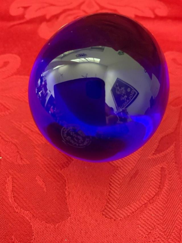 Baccarat バカラ コバルトブルー EGG ＆ スタンド クリスタル 置物_2