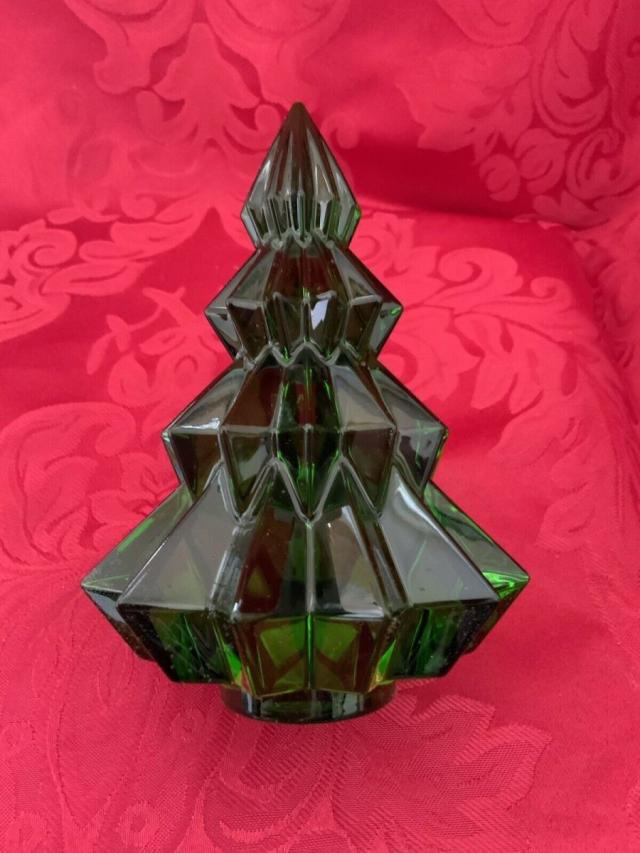 Baccarat バカラ 置物 クリスマスツリー ファイアー グリーン クリスタル フィギュリン_1