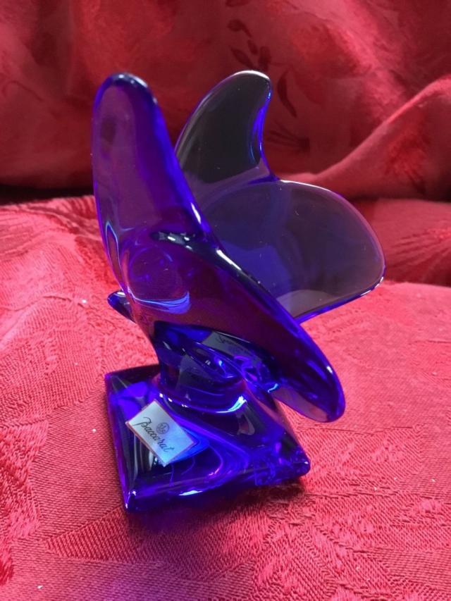 Baccarat 青色クリスタル 蝶 置物 【公式通販】