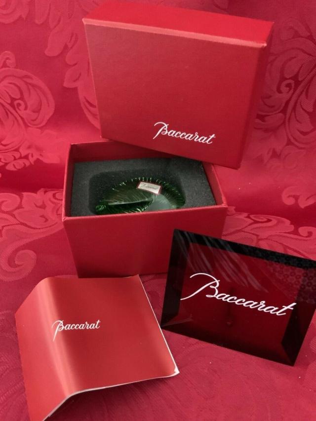 Baccarat バカラ 置物 海のシェル エスカルゴ グリーン クリスタル フィギュリン_1