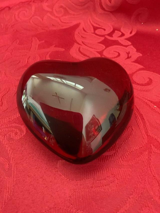 Baccarat バカラ 置物 ハート クリスタル レッド_4