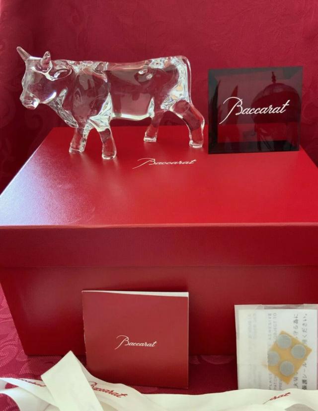 Baccarat バカラ 置物 バッファロー 牛 クリスタル フィギュリン
