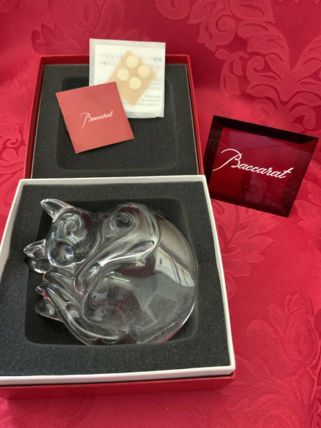 Baccarat バカラ キャット 猫 リクライニング フェイス フィギュリン