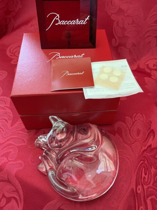Baccarat バカラ キャット 猫 リクライニング フェイス フィギュリン