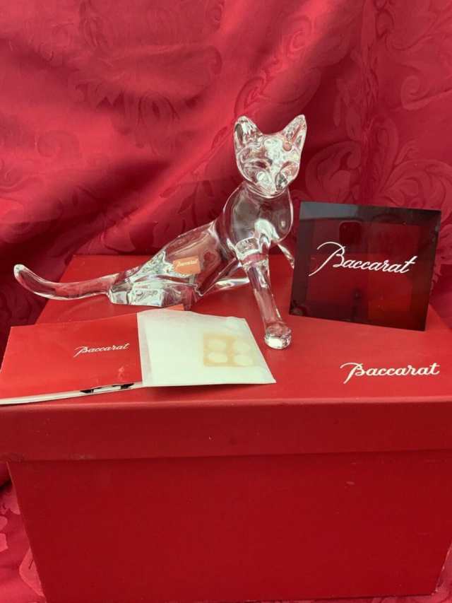 Baccarat バカラ キャット 猫 フィギュリン クリスタルの通販はau PAY ...