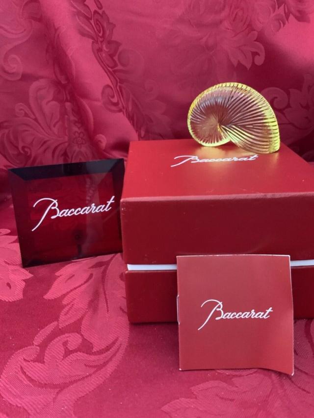 Baccarat バカラ シェル エスカルゴ 貝 フィギュリン イエロー クリスタル
