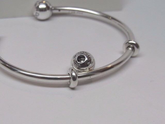 Pandora パンドラ ブレスレット Silver Open Bangle Bracelet 箱付きの