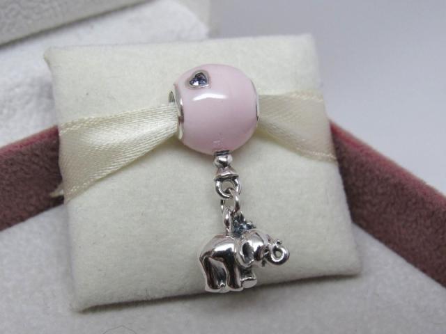Pandora パンドラ チャーム 象 ぞう ピンク バルーン 風船 Elephant & Pink Balloon Dangle Charm_1