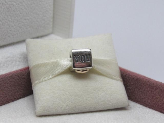Pandora パンドラ チャーム ハート キューブ I Love You Heart Cube w/14kt Gold Charm 790200 2 Tone_3