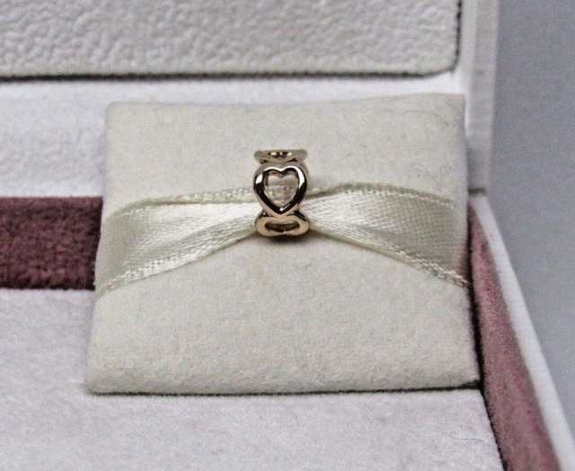 Pandora パンドラ チャーム オープンハート ゴールド 14K Gold Open Heart Spacer Charm 金 愛