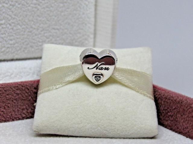Pandora パンドラ チャーム ハート Nans Love Heart w/ CZ Charm