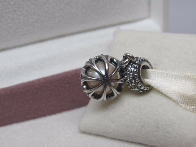 Pandora パンドラ チャーム パール Everlasting Grace Pearl and CZs Dangle Charm 白 真珠_5