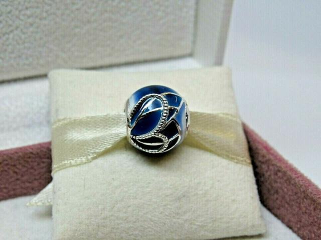 Pandora パンドラ チャーム Butterfly Wing Blue Enamel Charm 蝶 青 羽根