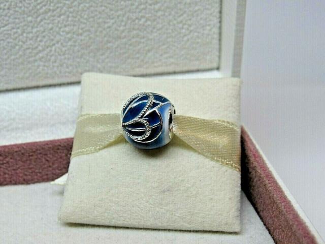 Pandora パンドラ チャーム Butterfly Wing Blue Enamel Charm 蝶 青 羽根_1