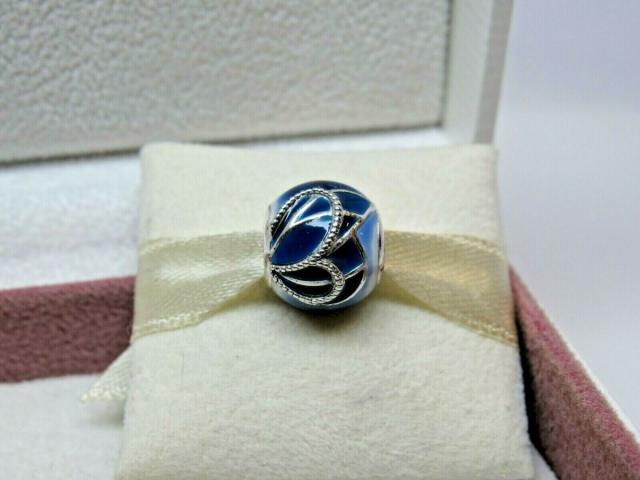 Pandora パンドラ チャーム Butterfly Wing Blue Enamel Charm 蝶 青 羽根_4