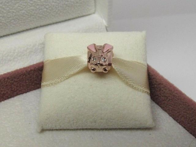 Pandora パンドラ チャーム ROSE Cute Bunny Charm Easter ピンク うさぎ パンフォールドボックス_1