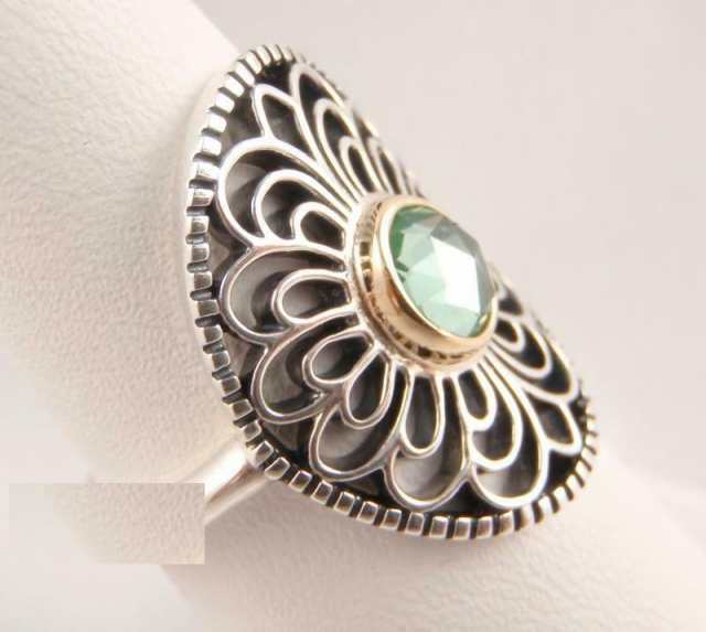 Pandora パンドラ リング VINTAGE ALLURE Silver 14K GOLD Green Ring グリーン 指輪の通販は